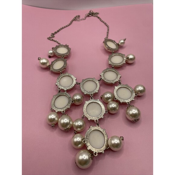 Faux Pearl Statement Necklace Bubble Necklace Glam - Picture 6 of 7